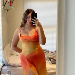 NWT Makena Maxi Dress in orange from viral Australian boutique The Wolf Gang!